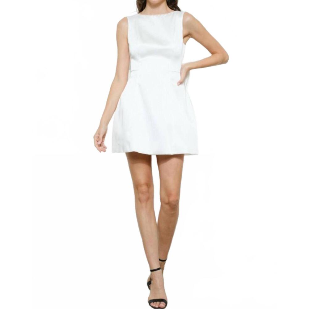 NEW INA FASHION audrey pearl mini dress in white